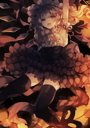 Anime girl with dark dress and stockings