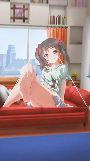 Yazawa Nico from Love Live! sitting on a couch