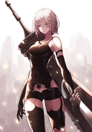 A2 from Nier: Automata with a sword