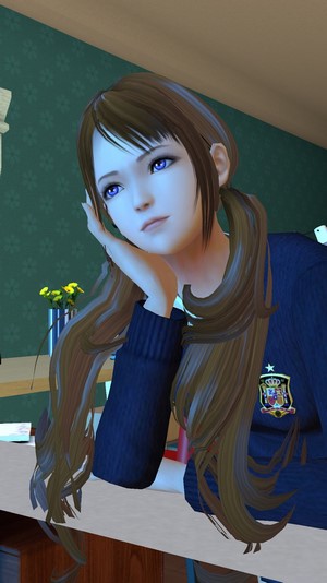 Anime girl with pigtails in a school uniform