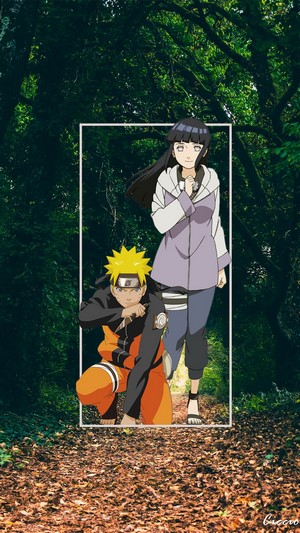 Naruto and Hinata from Naruto Shippuden in a forest