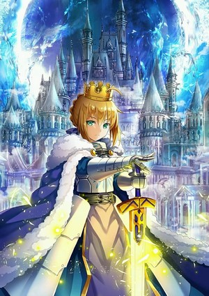 Saber from Fate/Stay Night in a fantasy city