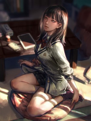 Rikka Takarada from SSSS.GRIDMAN kneeling