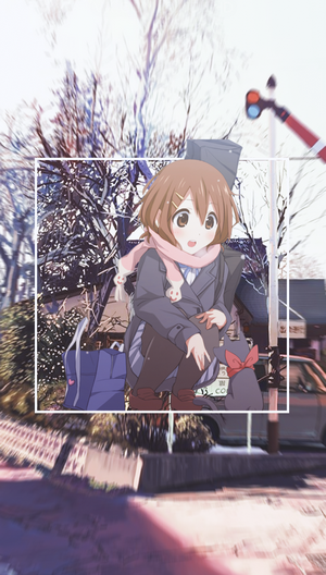 Yui Hirasawa from K-ON! with a cat