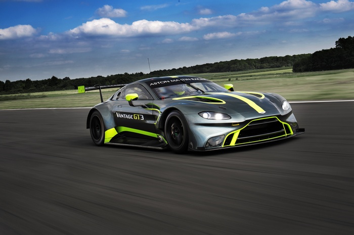 Aston Martin Vantage GT3 race car on track