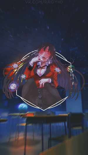 Yumeko Jabami from Kakegurui in a classroom