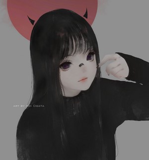 Aoi Ogata Anime Girl with Dark Hair