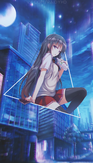 Horikita Suzune from Classroom of the Elite drinking water