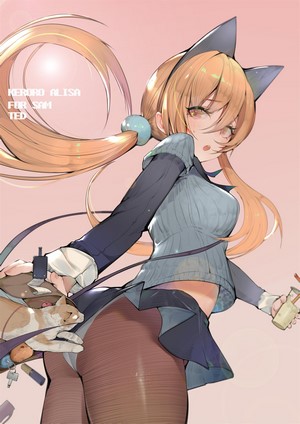 Anime girl with cat ears and blonde hair