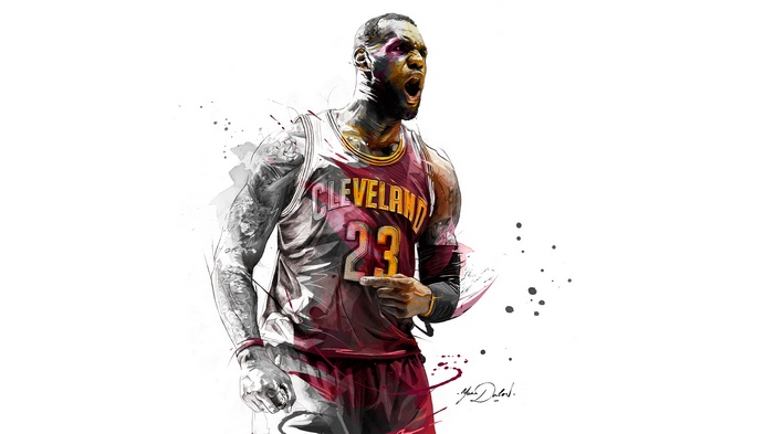LeBron James 23 Cleveland Basketball Player Artwork