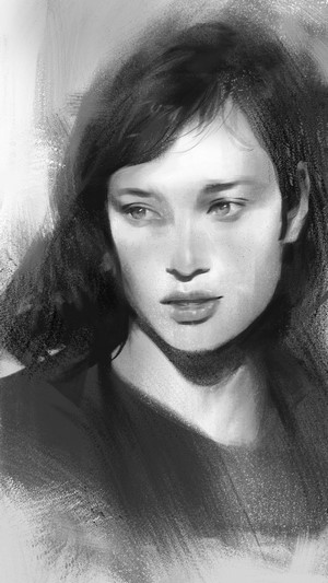 Monochrome portrait of a woman