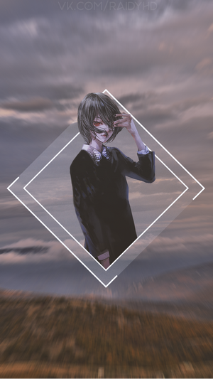 Misaki Mei in front of a cloudy sky