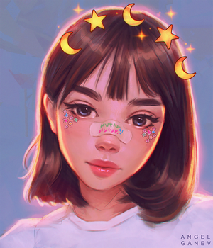 Angel Ganev Digital Portrait of Brunette Woman