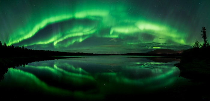 Aurora Borealis, 8K, Beach Lake, Alaska, 4K, Northern Lights, Panorama