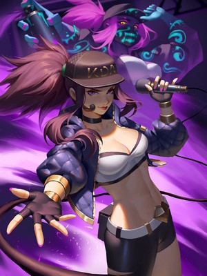 Akali from League of Legends performing with K/DA