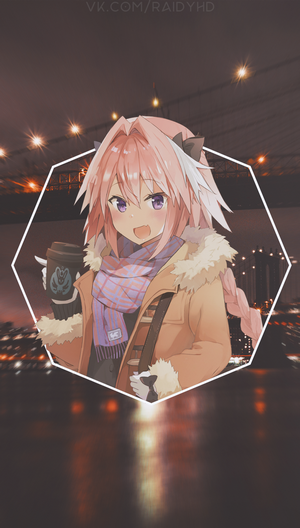 Astolfo from Fate/Apocrypha holding a coffee cup