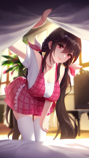 Anime Girl with Twintails and Pink Dress