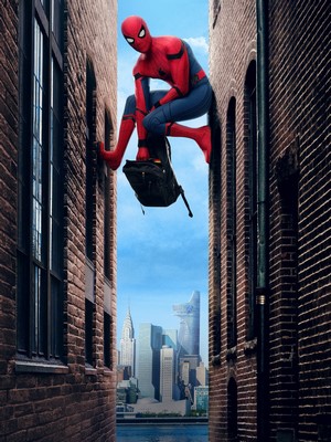 Spider-Man from Spider-Man Homecoming in an alley