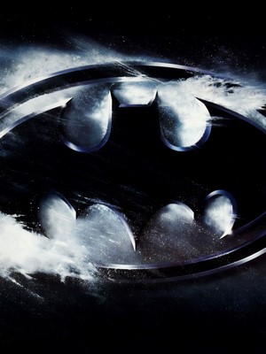 Batman logo with swirling mist