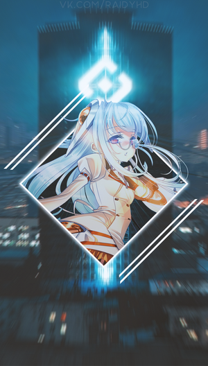 Anime girl with glasses and blue hair