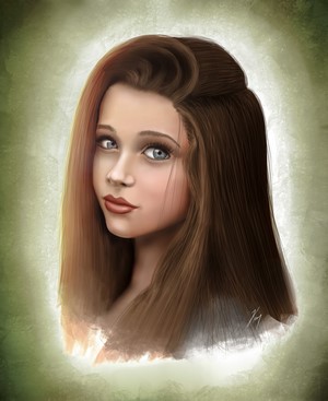 Artwork of a young woman's portrait