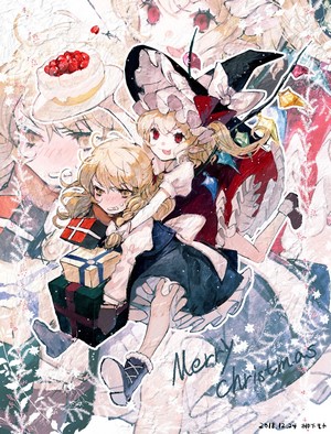 Marisa Kirisame and Flandre Scarlet from Touhou Project with Christmas presents