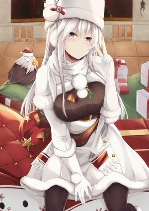 Enterprise from Azur Lane in Christmas attire