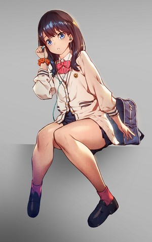 Rikka Takarada from SSSS.GRIDMAN wearing headphones