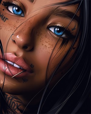 tattoo, artwork, Max Twain, digital art, face, painting, inked girls ...