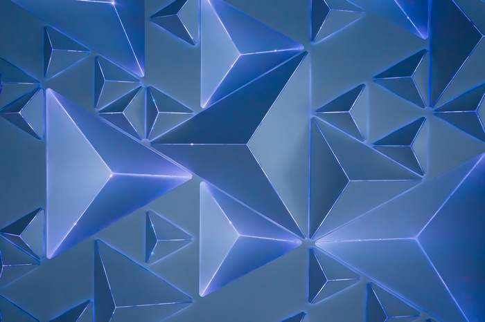 Geometric Blue Neon Triangles Pattern