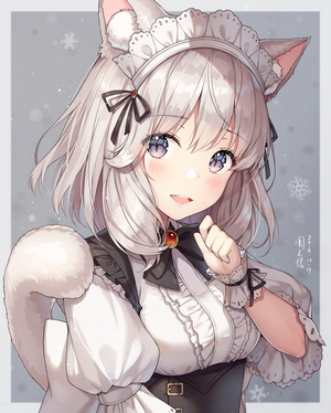 Miqote Girl in Elegant Maid Outfit from Final Fantasy XIV
