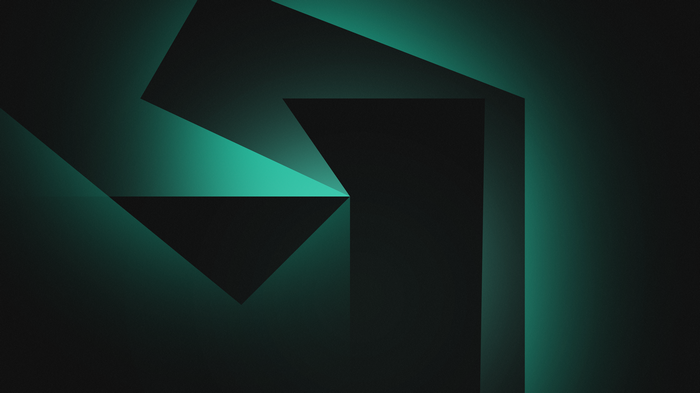Shapes, Geometric, Dark background, Gradient, Green, 4K, Black