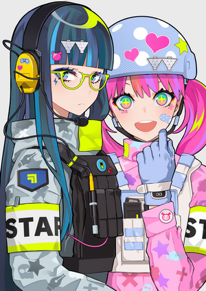 Two anime girls in tactical gear
