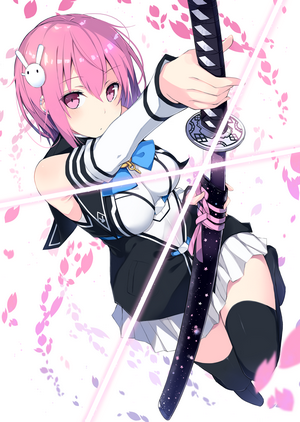 Kurebayashi Noe holding a katana