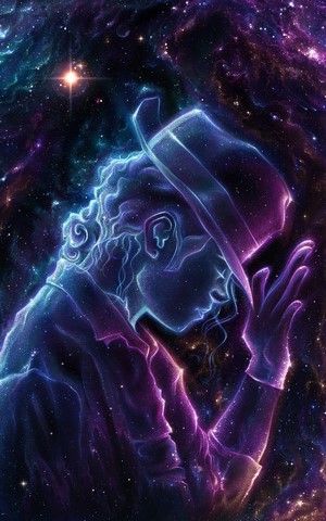 Michael Jackson in a cosmic nebula