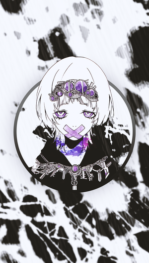 Anime girl with purple eyes and headpiece