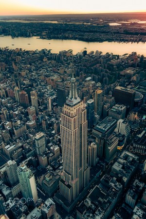 Empire State Building, Aerial View of New York City