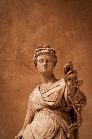 Sculpture of a woman with a snake