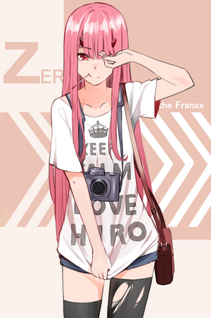 Zero Two from Darling in the FranXX with camera