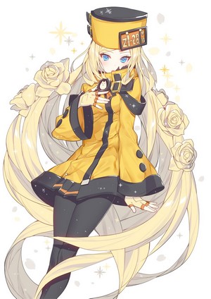 Anime girl with blonde hair and yellow outfit