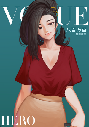 Yaoyorozu Momo from Boku no Hero Academia Vogue Magazine Cover