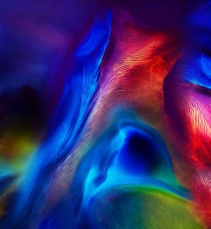 Abstract colorful shapes with blue and red hues