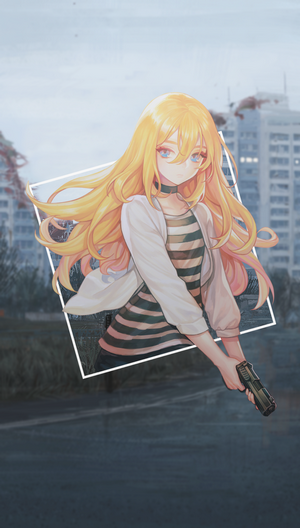 Rachel Gardner from Angels of Death holding a gun