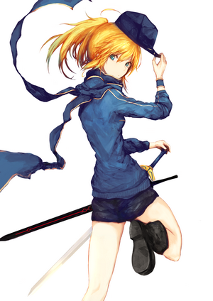 Saber from Fate/Grand Order with sword