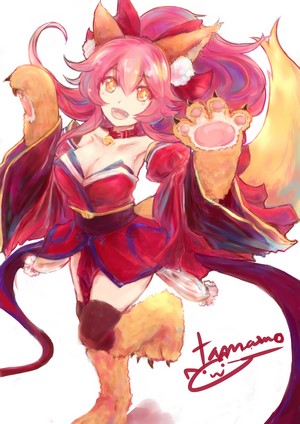 Anime girl with fox ears and tail