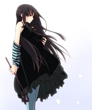 Akiyama Mio from K-ON! in a black dress