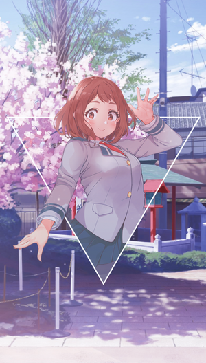 Ochako Uraraka from Boku no Hero Academia in a school uniform