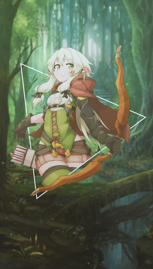 Elf Archer with Bow in Forest