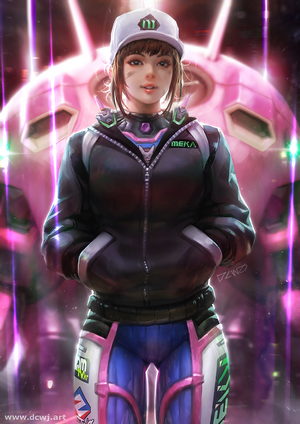 D.Va from Overwatch with her MEKA
