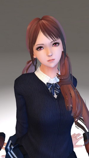 Anime girl in school uniform with pigtails